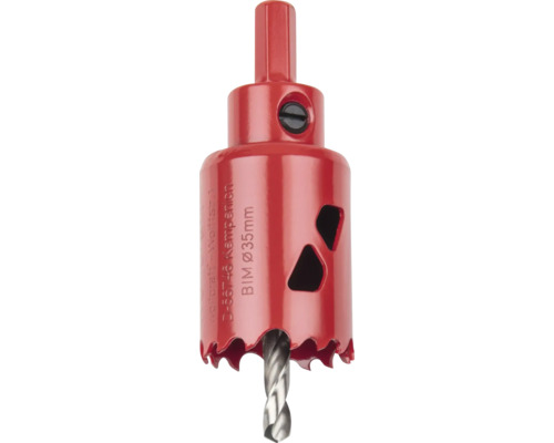 Děrovací pila Wolfcraft BIM o průměru 35 milimetrů.