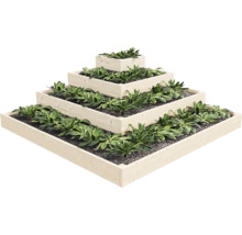 Vícepatrový bylinkový záhon ze dřeva s osázením