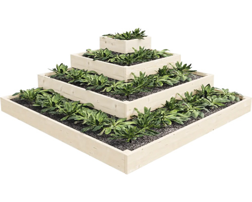 Vícepatrový bylinkový záhon ze dřeva s osázením