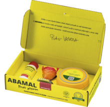 Zkušební sada proti plísním Abamal v žlutém balení s popisem aplikace