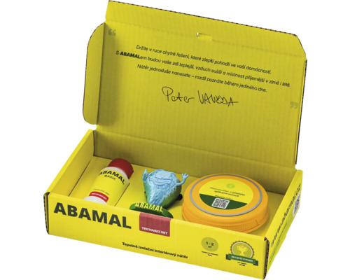 Základní testovací sada Abamal pro tepelnou vnitřní vrstvu v otevřeném žlutém balení