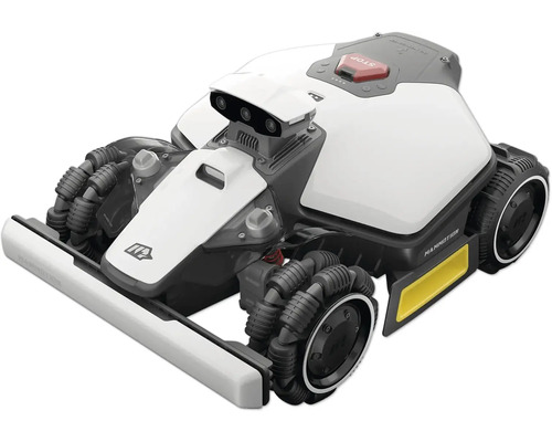 Robotická sekačka s nárazníkem a vícedílnými koly