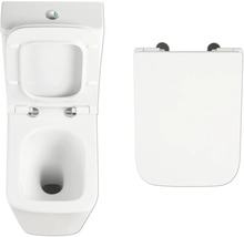 Na obrázku je hluboké splachovací WC a záchodové prkénko.