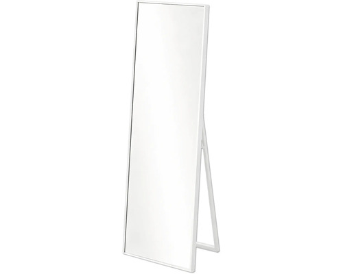 Obdélníkové stojací zrcadlo s bílým rámem