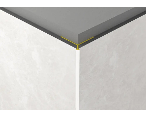 Vnější profil ROCKO TILES 45° 2800 mm bílý Rohový pohled na strop s dlaždicovým profilem