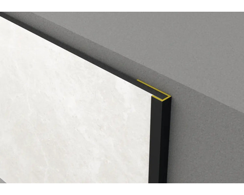 Koncový profil ROCKO TILES 2800 mm černý Obklad s obkladačskou lištou