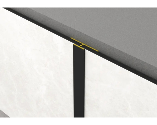 Plošná spojka pro H profil ROCKO TILES 2800 mm černá Detailní záběr na obkladačskou lištu pro spojování nástěnných obkladů