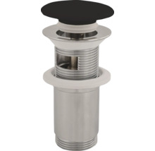 Umyvadlová výpusť s černou hlavou a chromovým tělem