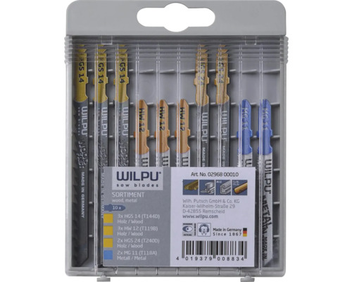 Sada pilových listů Wilpu pro dřevo a kov, 10 kusů