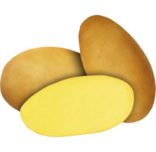 Tři brambory, jedna rozpůlená