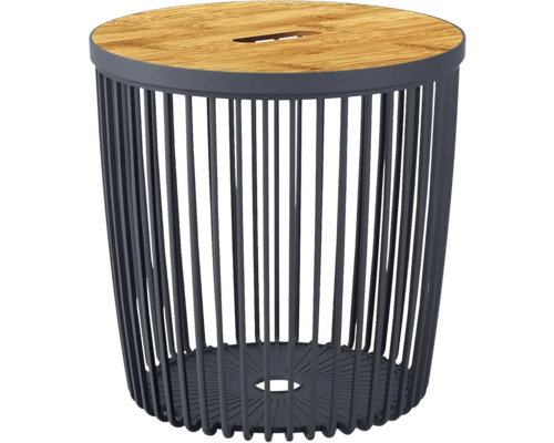 Dekorační stolek s dřevěnou deskou a kovovým rámem