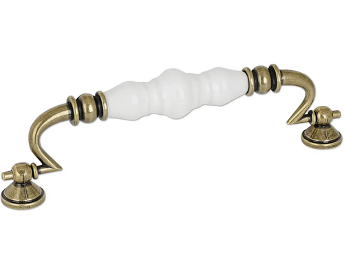 Úchytka Ferrara 150mm, mosaz, porcelán Nábytková úchytka z kovu a keramiky
