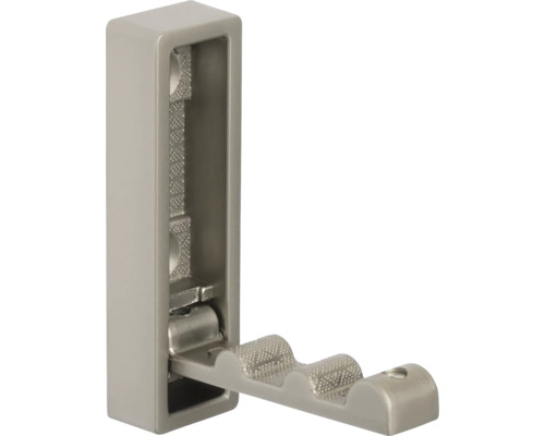 Věšák, výklopný háček, hranatý, matný nikl Kovová zarážka okenní kliky