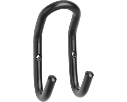 Věšák Rondel I, matný černý Dvojitý hák pro montáž na stěnu