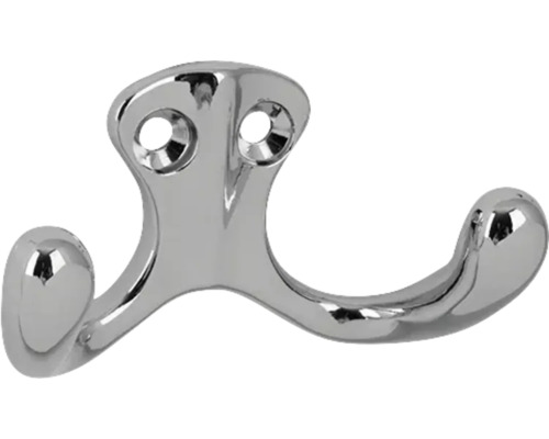 Věšák Viano, chrom Dvojitý kovový věšák na stěnu