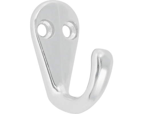 Věšák Steg, chrom Samostatný kovový věšák s dvěma otvory pro montáž na stěnu