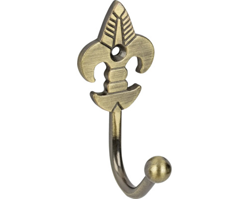 Věšák háček Lilie, bronz, 2 ks Dekorativní věšák na šaty s motivem lilie