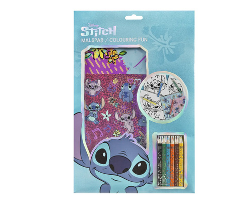Malovací sada s motivem Stitch, včetně omalovánky a pastelek
