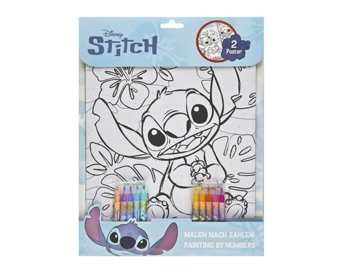 Sada Malování podle čísel s motivem Disney Stitch a dvěma plakáty