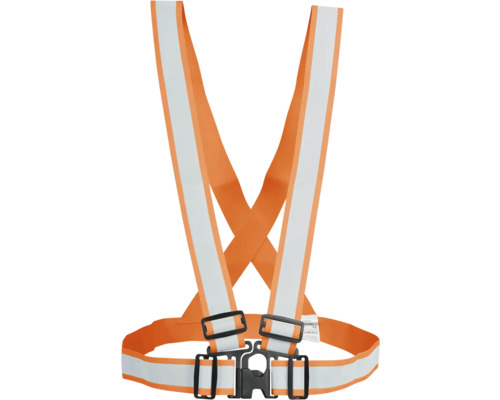 Oranžový bezpečnostní popruh s reflexními pruhy pro zvýšenou viditelnost