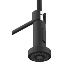 Černá kuchyňská baterie s hadicí