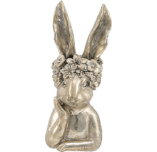 Dekorativní figurka zajíčka s květinovým věncem