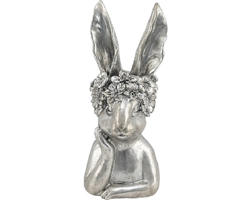 Dekorativní figurka zajíčka s květinovým věncem pro vnitřní použití