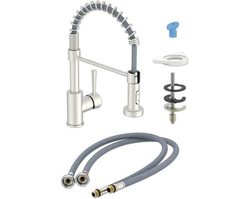 Kuchyňská baterie s hadicí sprchy a instalačním materiálem
