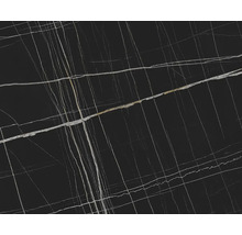 Detailní záběr černé mramorové dlaždice s bílými žilkami