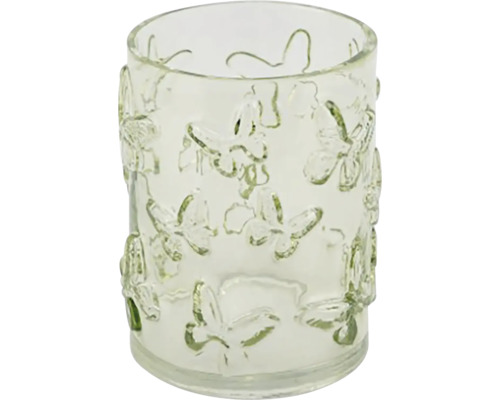 Skleněná svítilna s motýlkovým vzorem