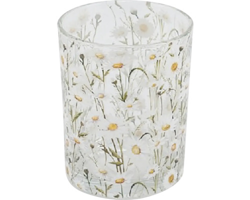 Skleněná svítilna s motivem sedmikrásek