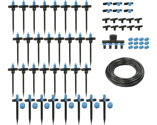 Zavlažovací sada s kapkovači, spojkami a hadicí pro zavlažování zahrady