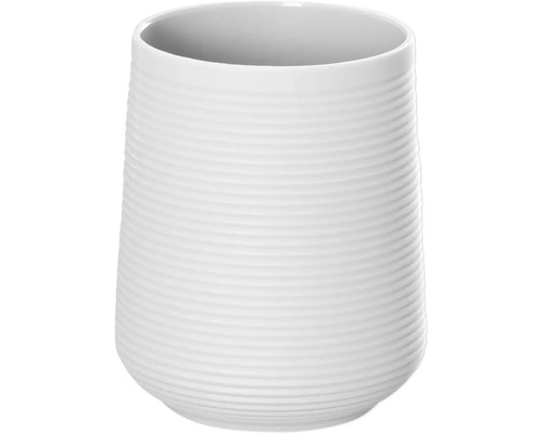 Pohár RIDDER Sveja 2027101 Bílý keramický květináč s vroubkovaným povrchem