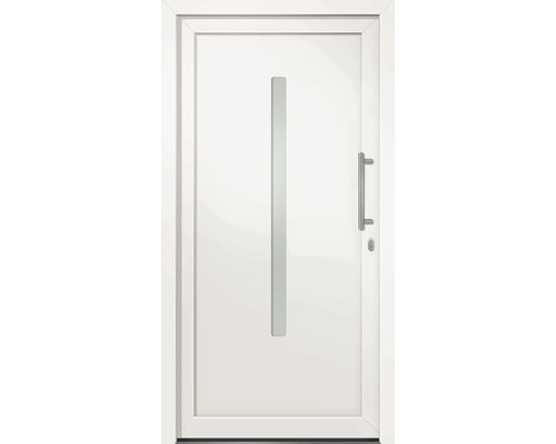 Víceúčelové dveře Dernbach bílá/bílá 880 x 2000 mm P Bílé vchodové dveře s okenní páskou a madlem