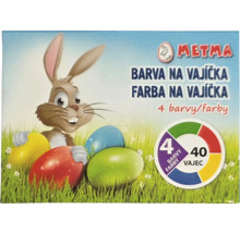 Balení barev na vajíčka s motivem zajíčka a nápisem pro barvení 40 vajec