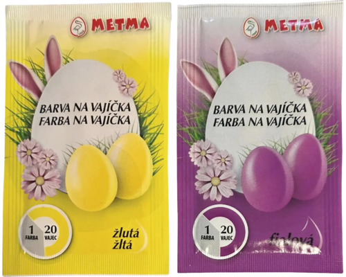 Obrázek žluté a fialové barvy na vajíčka od Metma