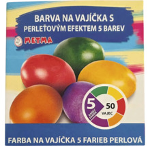 Barva na vajíčka s perleťovým efektem pro 50 vajec, 5 barev
