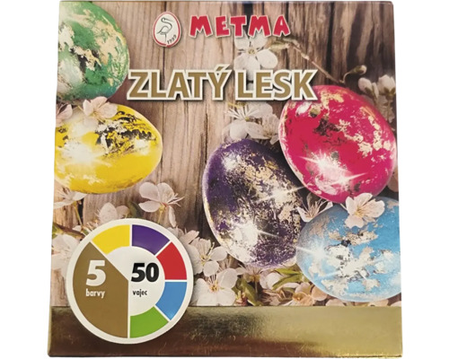 Sada barev na velikonoční vajíčka Metma s pěti barvami pro padesát vajec