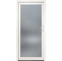 Bílé dveře se satinovaným sklem a klikou