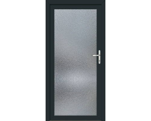 Vchodové dveře se satinovaným sklem a klikou