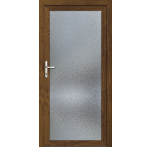 Vchodové dveře s dřevěným rámem a satinovaným sklem