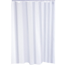 Průhledný sprchový závěs se závěsnými kroužky na tyči