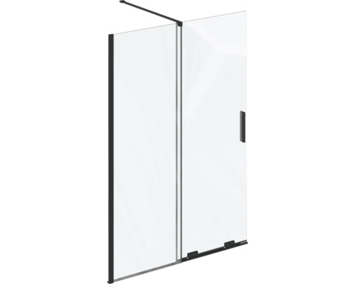 Sprchové dveře s čirým sklem a tmavým rámem