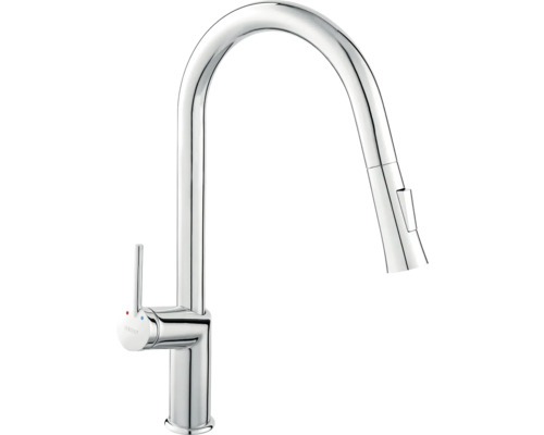 Kuchyňská baterie s vysokým výtokem a výsuvnou sprchou