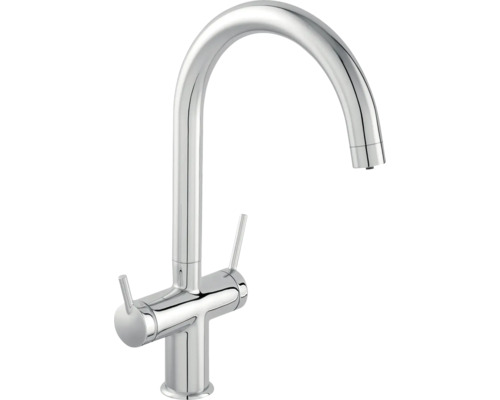 Kuchyňská baterie s vysokým výtokem a dvěma rukojeťmi