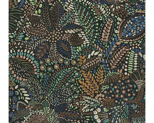 Detailní pohled na tapetu s květinovým vzorem