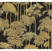 Tapeta se zlatým vzorem palem a stromů