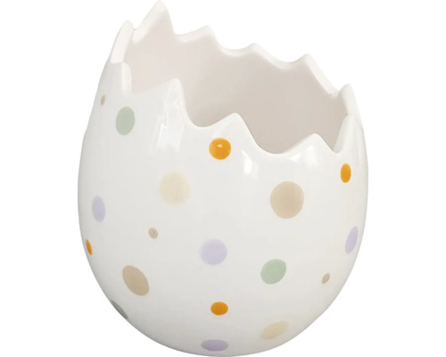 Dekorativní váza ve tvaru skořápky s puntíkovaným vzorem