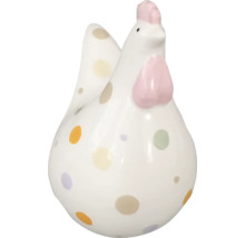 Dekorativní keramická figurka slepice s puntíkovým vzorem