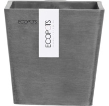 Čtvercový květináč z recyklovaného plastu s Ecopots Logo.